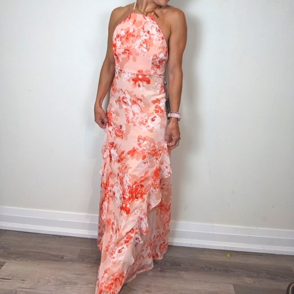 LULUS pink and floral maxi dress NWT - Picture 2 of 8